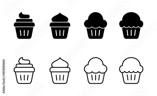 Cup cake icon vector. Cup cake sign and symbol