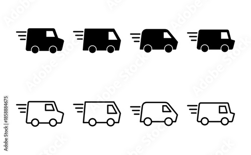 Delivery truck icon vector. Delivery truck sign and symbol. Shipping fast delivery icon