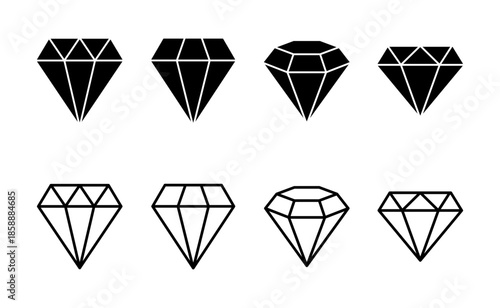Diamond icon vector. diamond gems sign and symbol