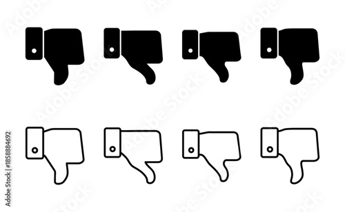 Dislike icon vector. dislike sign and symbol. Hand with thumb down