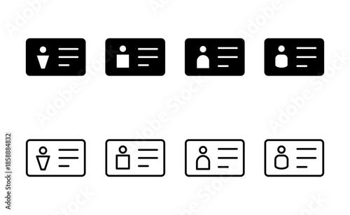 License icon vector. ID card icon. driver license, staff identification card