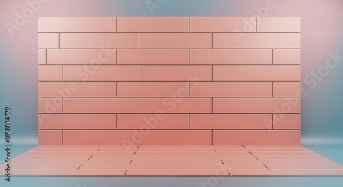Abstract studio backdrop featuring tiled surface in pastel color scheme
