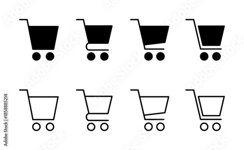 Shopping icon vector. Shopping cart sign and symbol. Trolley icon