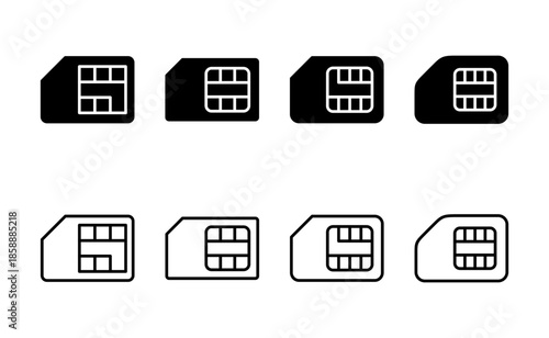 Sim card icon vector. dual sim card sign and symbol