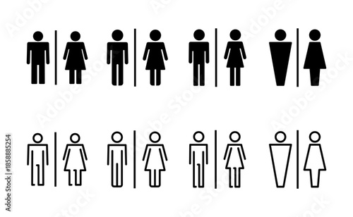 Toilet icon vector. Girls and boys restrooms sign and symbol. bathroom sign. wc, lavatory