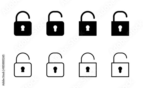 Unlock icon vector. Unlock sign and symbol. unlocked padlock icon