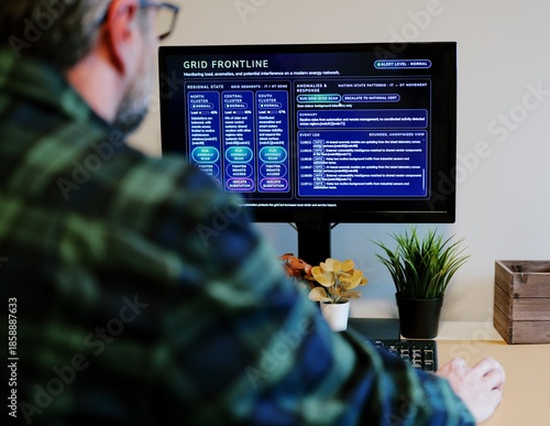 Cybersecurity Engineer Monitoring Supervisory Control And Data Acquisition - SCADA Operational Technology Incident Response Energy Security Concept