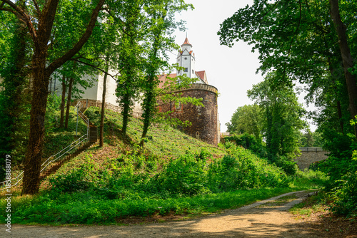 View of old castle with gre...