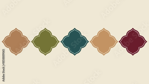 Islamic shape of door or window silhouette Arabic arch. Collection of patterns in oriental style. Frames in Arabic Muslim design for Ramadan Kareem. Vector mosque gate shape isolated on background