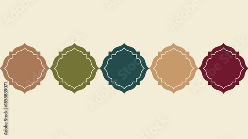 Islamic shape of door or window silhouette Arabic arch. Collection of patterns in oriental style. Frames in Arabic Muslim design for Ramadan Kareem. Vector mosque gate shape isolated on background