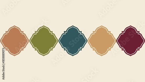 Islamic shape of door or window silhouette Arabic arch. Collection of patterns in oriental style. Frames in Arabic Muslim design for Ramadan Kareem. Vector mosque gate shape isolated on background