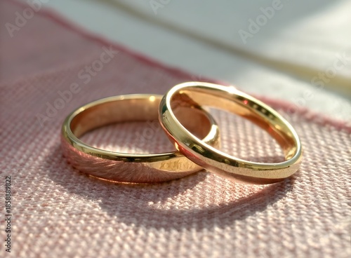 Gold Wedding Rings on Soft Fabric