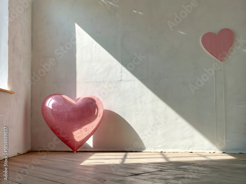 Minimal Heart Decor in Sunlit Room
