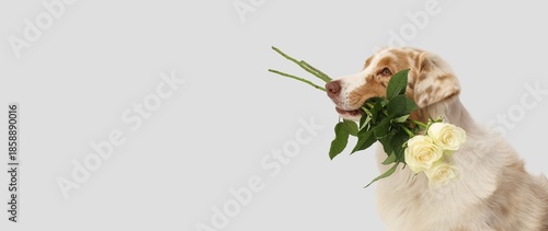Cute dog and beautiful whit...