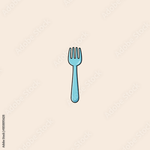 illustration of a fork icon flat vector design.