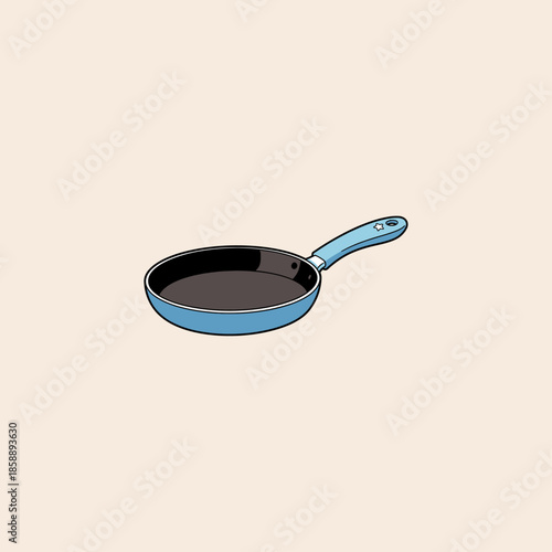 illustration of a frying pan icon flat vector design.