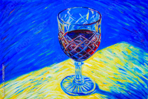 Wallpaper Mural a painting of a glass of wine on a table Torontodigital.ca