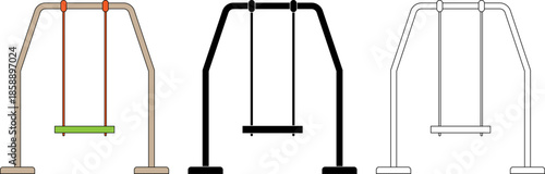 outline silhouette swing icon set