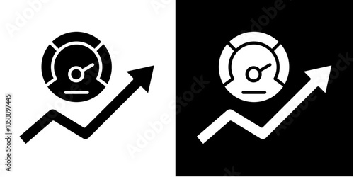 Metrics Gauge  Icon Set White Style Collection