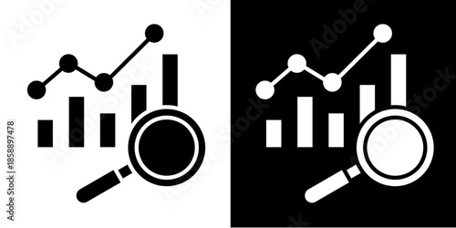 Benchmark Chart  Icon Set White Style Collection