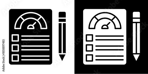 Scorecard Report  Icon Set White Style Collection