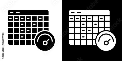 Performance Heatmap  Icon Set White Style Collection