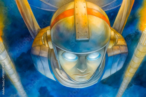 Wallpaper Mural a painting of a robot with two arms Torontodigital.ca