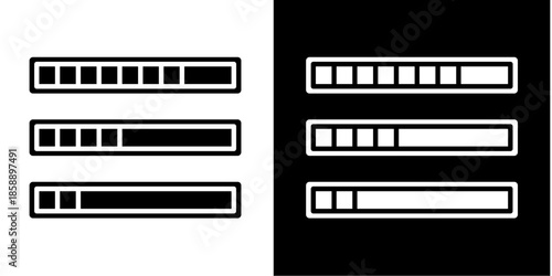 Progress Bar  Icon Set White Style Collection