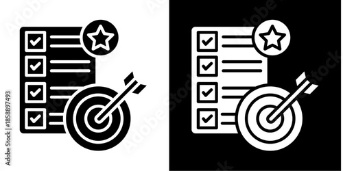 Goal Completion  Icon Set White Style Collection