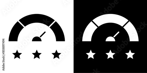 Performance Stars  Icon Set White Style Collection