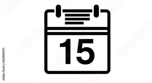 Calendar icon with the number 15 indicating a specific date.