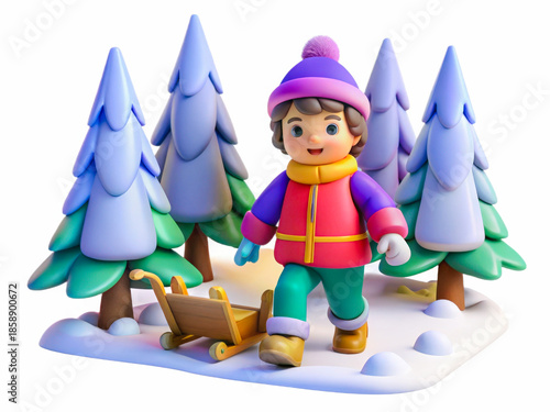 Wallpaper Mural a small figure of a boy in the woods Torontodigital.ca