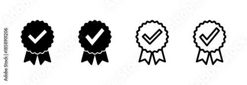 Approved icon vector illustration. Certified Medal Icon. check mark