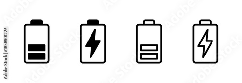 Battery icon vector illustration. battery charging sign and symbol. battery charge level