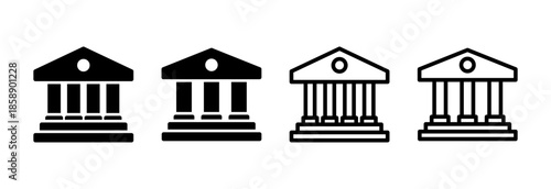 Bank icon vector illustration. Bank sign and symbol, museum, university