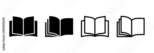 Book icon vector illustration. open book sign and symbol. ebook icon