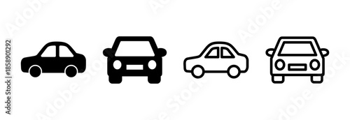 Car icon vector illustration. car sign and symbol. small sedan
