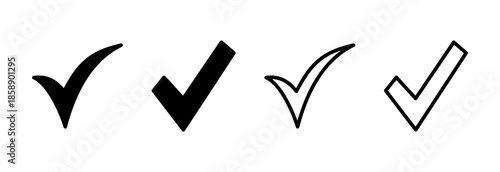 Check mark icon vector illustration. Tick mark sign and symbol