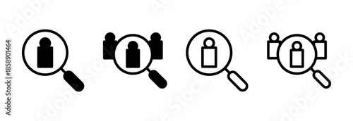Hiring icon vector illustration. Search job vacancy sign and symbol. Human resources concept. Recruitment