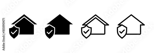 home insurance icon vector illustration. home protection sign and symbol