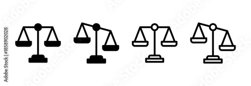 Scales icon vector illustration. Law scale icon. Justice sign and symbol