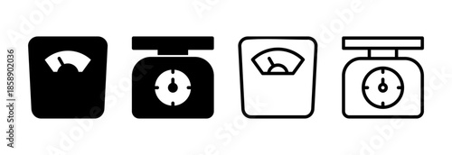 Scales icon vector illustration. Weight scale sign and symbol