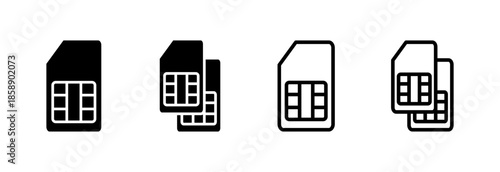 Sim card icon vector illustration. dual sim card sign and symbol