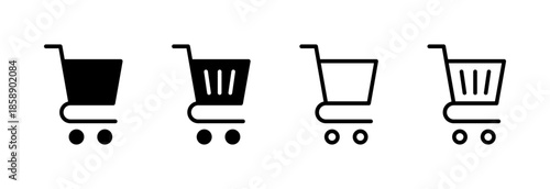 Shopping icon vector illustration. Shopping cart sign and symbol. Trolley icon