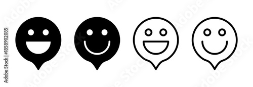 smile icon vector illustration. smile emoticon icon. feedback sign and symbol