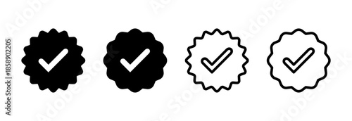 verified icon vector illustration. verification check mark. approved sign and symbol