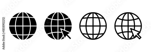 Web icon vector illustration. go to web sign and symbol. web click icon. Global search icon