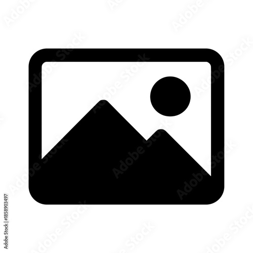 Landscape Image Icon for Photo Gallery and Media Portfolio Vector