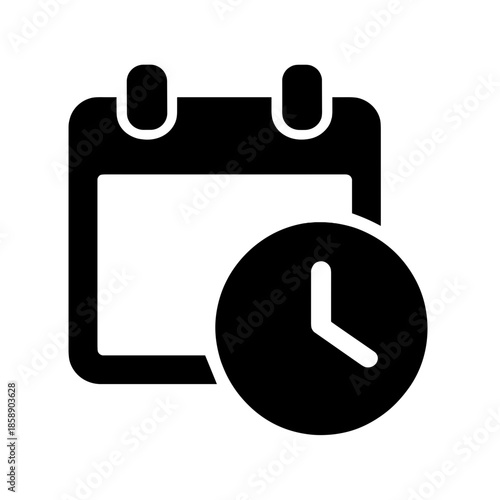 Calendar and Clock Icon for Schedule and Appointment Management Vector