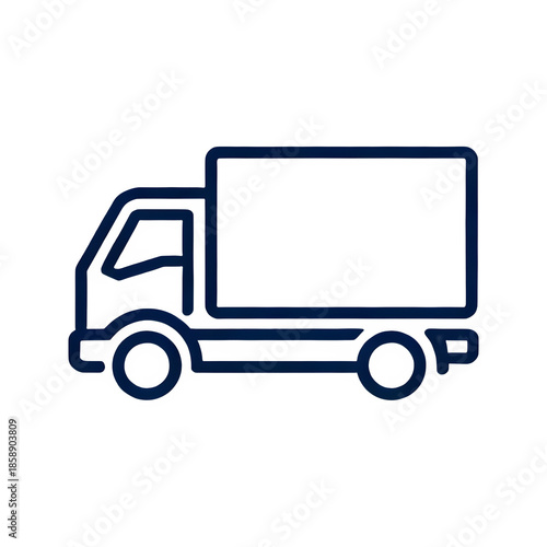 Minimalist Delivery Truck Outline Icon for Shipping, Logistics, and Express Transport Services